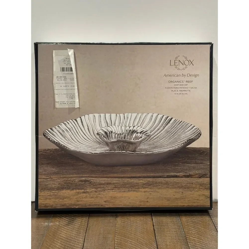 LENOX American by Design Organics Reef Aluminum Chip and Dip Bowl Set Silver